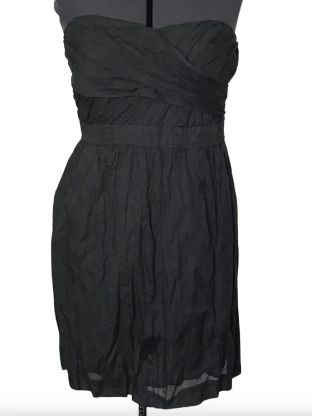 J. Crew Dark Gray Stripe Cotton Blend Strapless Dress • Summer • Size 12 🔴